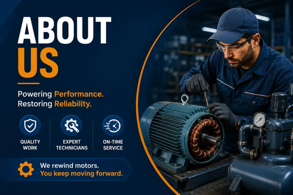 Technician performing industrial motor rewinding in Dubai