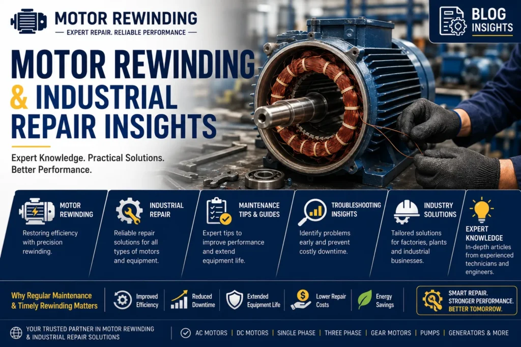 Motor rewinding blog featuring industrial electric motor repair and maintenance guides in Dubai